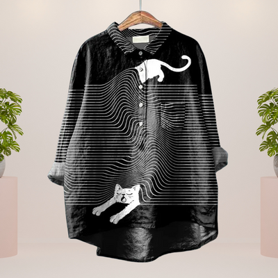 Frida Trendy og moderne bluse med kunstprint