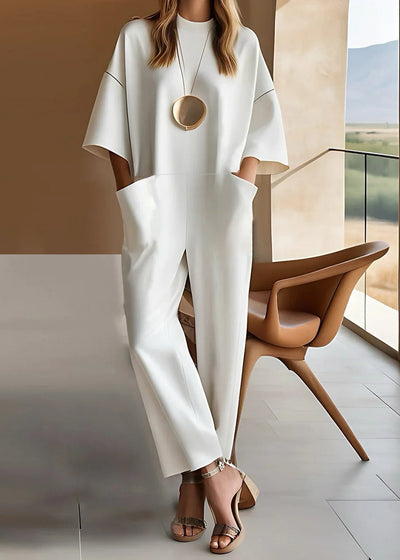 Elizina Elegant kortærmet jumpsuit