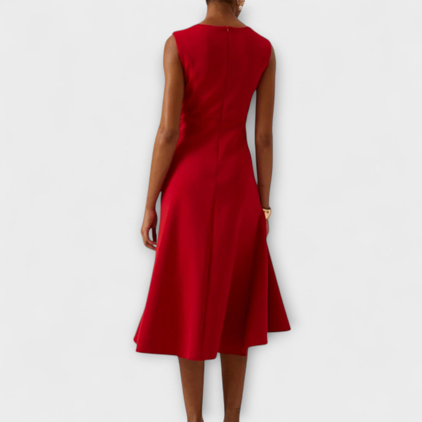 Jade Asymmetrisk draperet midi-kjole