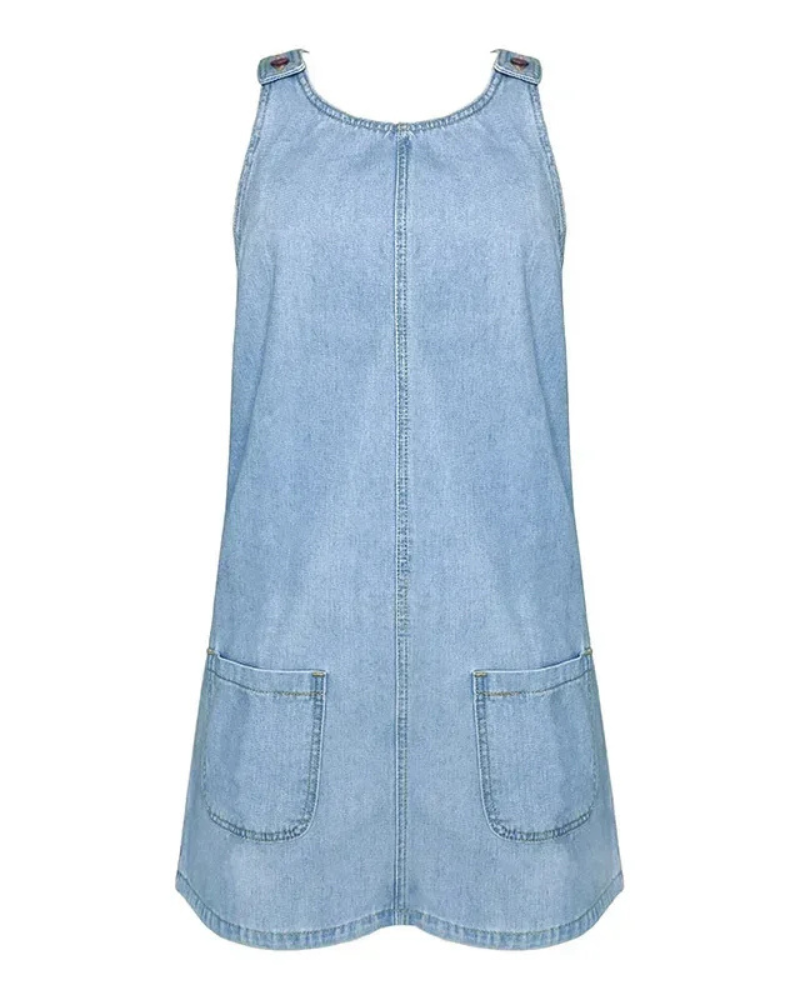 Sigrid Denimkjole Sommerkjole med Flatterende Snit