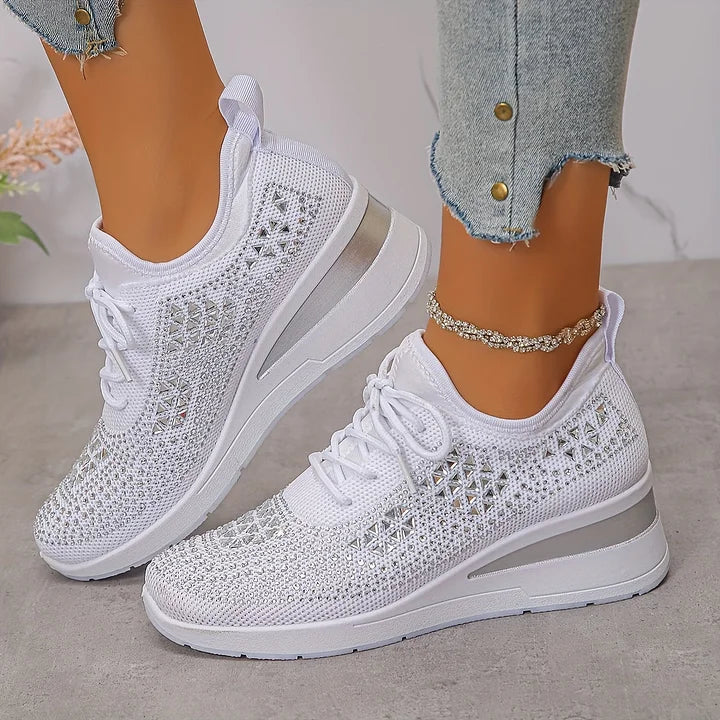 Giselle Ortopædiske sneakers med glitrende rhinsten