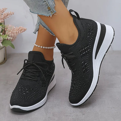 Giselle Ortopædiske sneakers med glitrende rhinsten