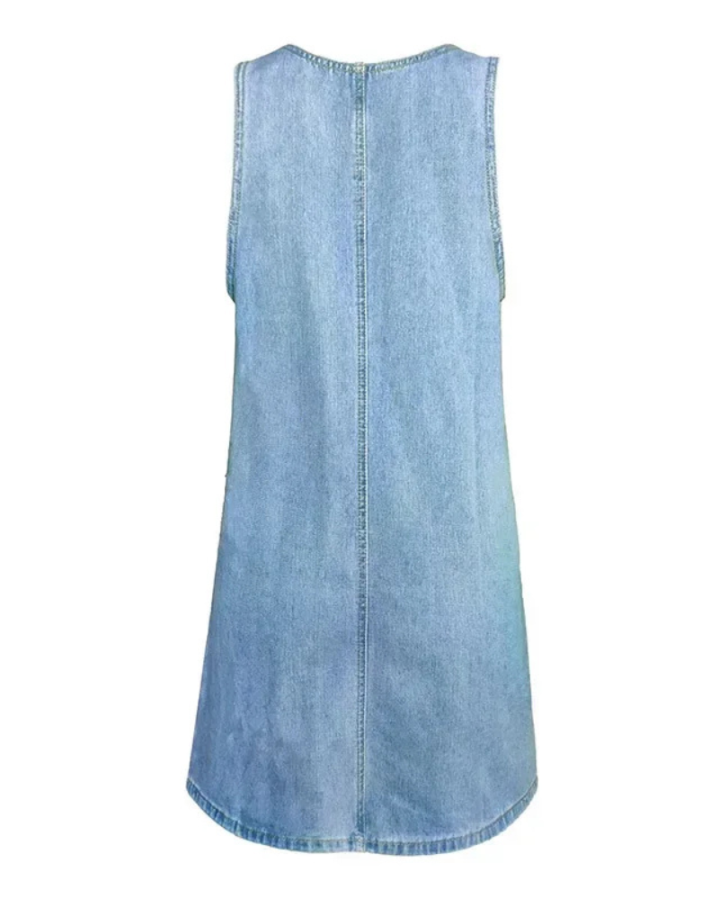 Sigrid Denimkjole Sommerkjole med Flatterende Snit