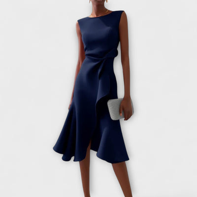 Jade Asymmetrisk draperet midi-kjole