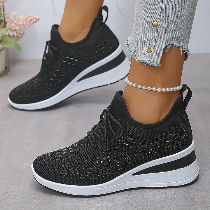 Giselle Ortopædiske sneakers med glitrende rhinsten