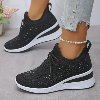 Giselle Ortopædiske sneakers med glitrende rhinsten