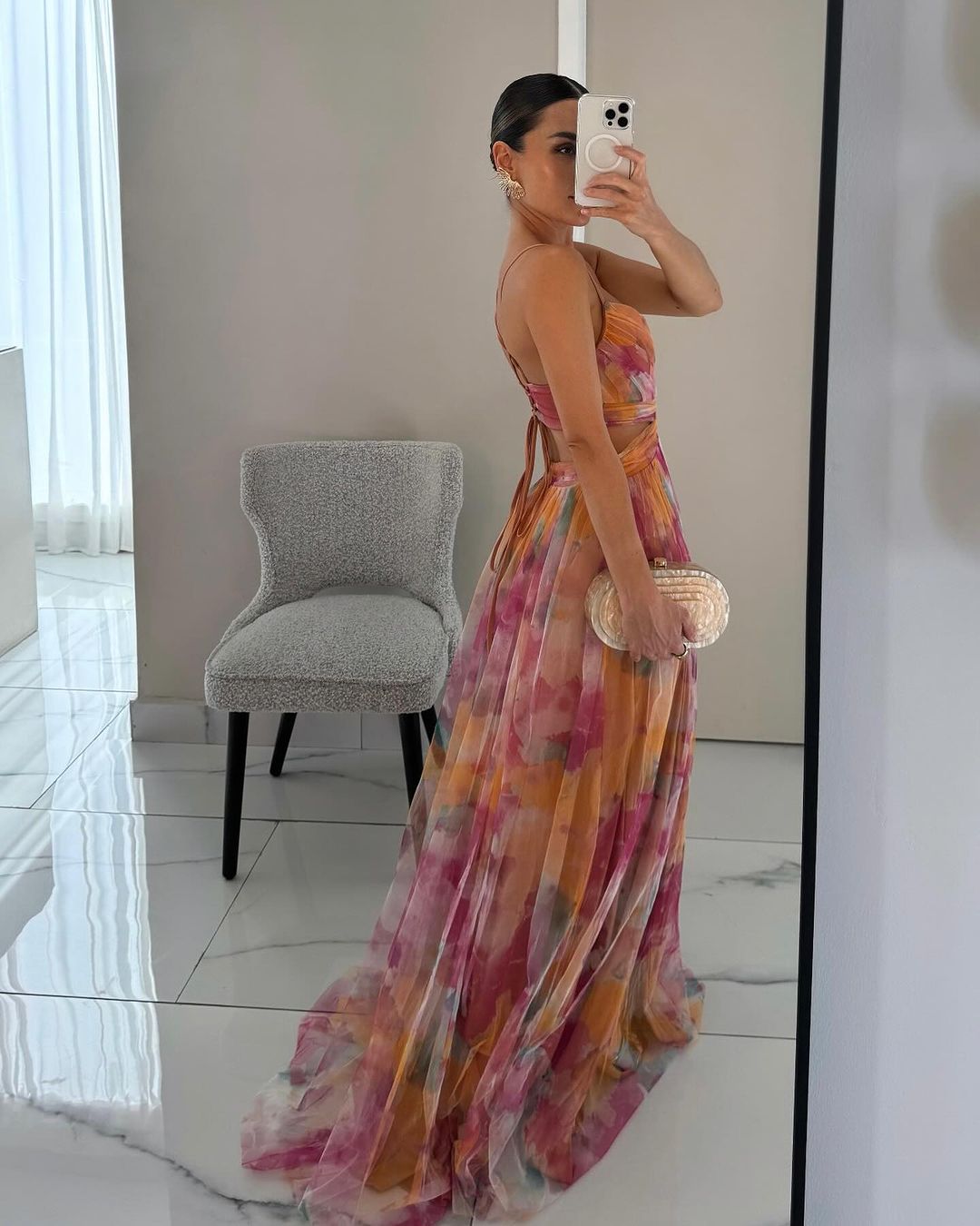 Giselle Charmerende maxi-kjole med blomsterprint