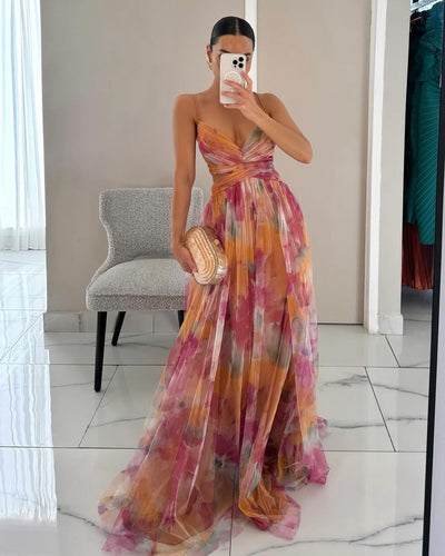 Giselle Charmerende maxi-kjole med blomsterprint