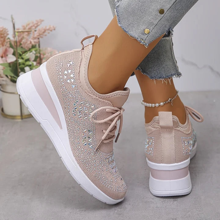 Giselle Ortopædiske sneakers med glitrende rhinsten