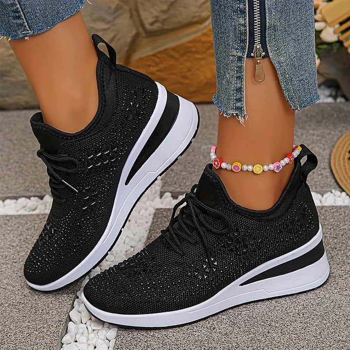 Giselle Ortopædiske sneakers med glitrende rhinsten