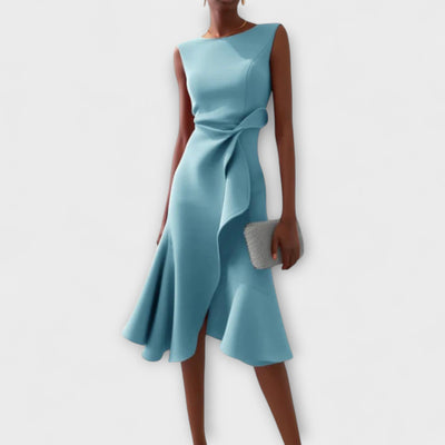 Jade Asymmetrisk draperet midi-kjole