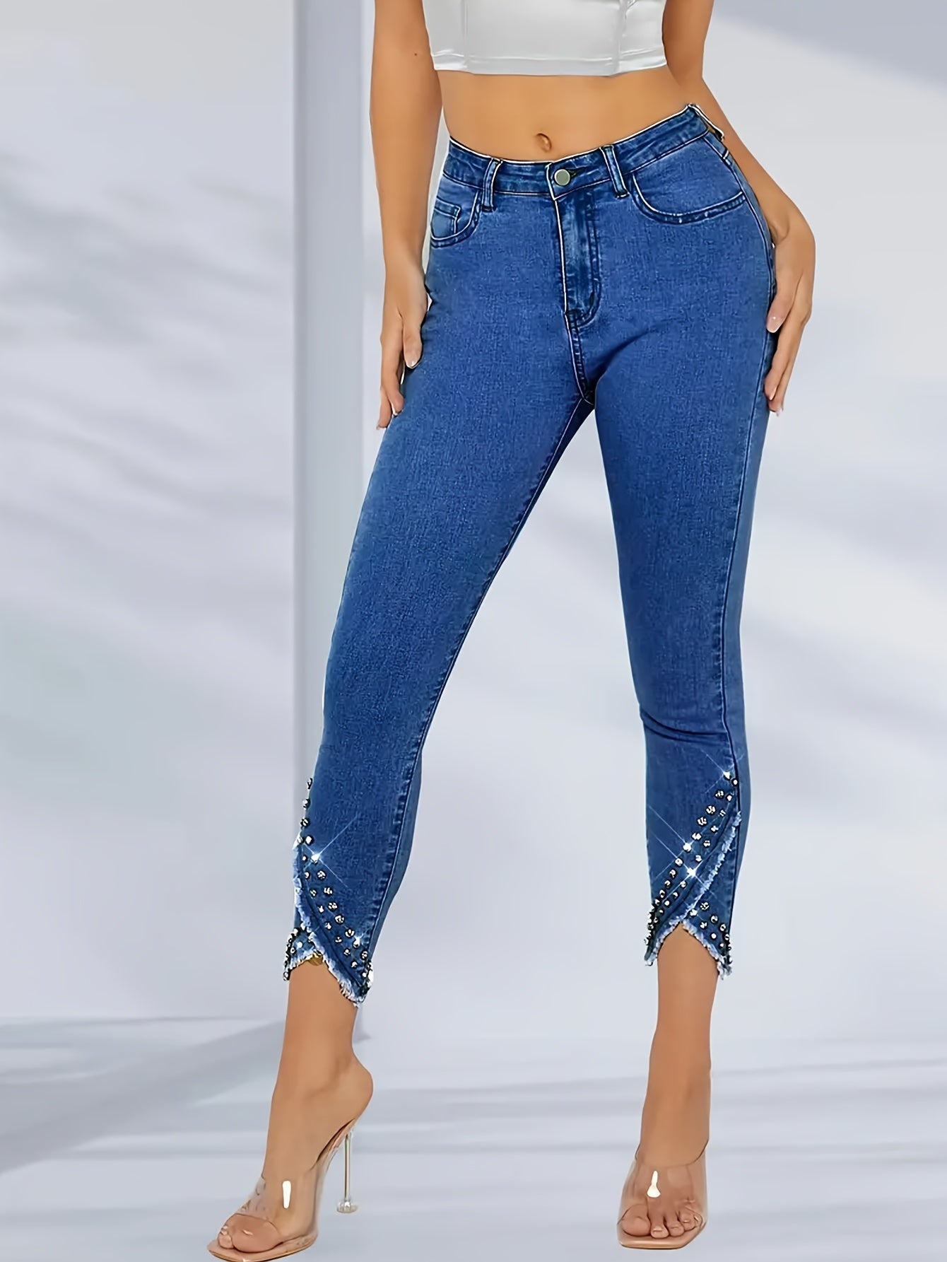 Jaqueline Skinny med rhinsten