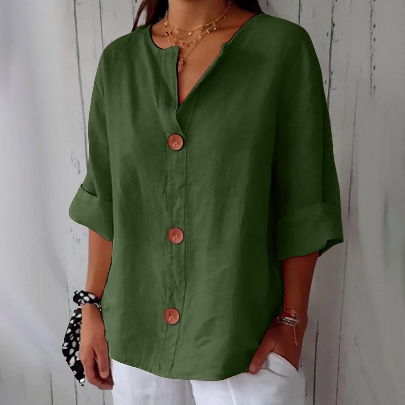 Noora Afslappet linnebluse for tidløs elegance