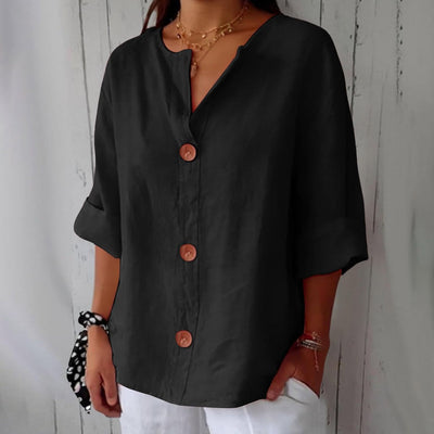 Noora Afslappet linnebluse for tidløs elegance