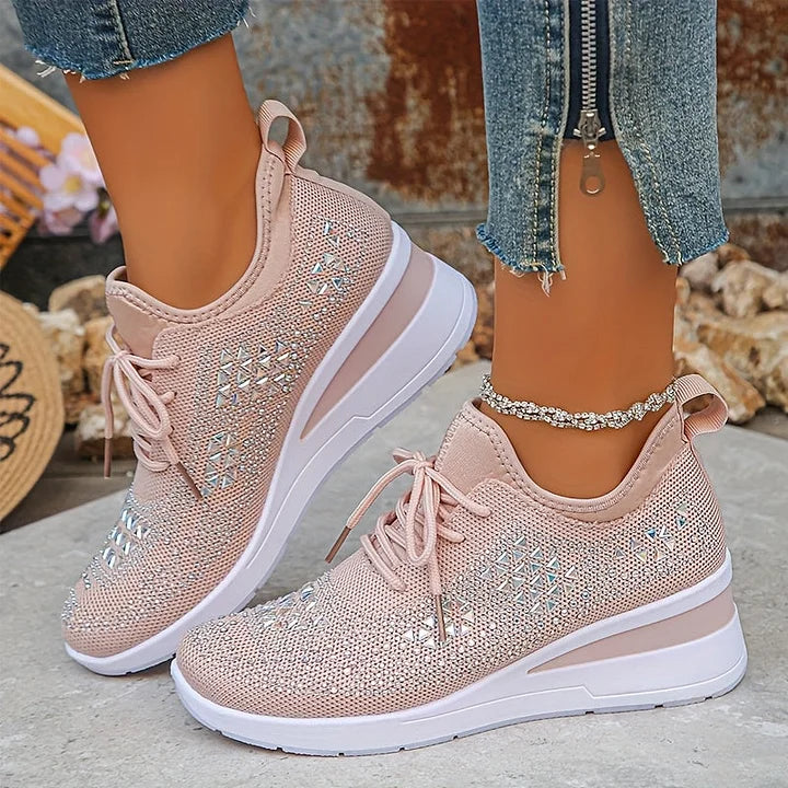 Giselle Ortopædiske sneakers med glitrende rhinsten