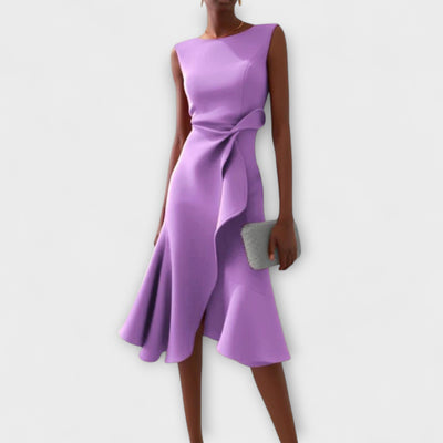 Jade Asymmetrisk draperet midi-kjole