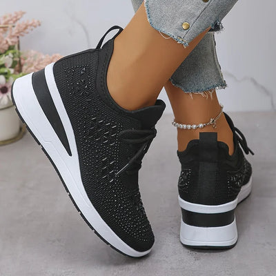 Giselle Ortopædiske sneakers med glitrende rhinsten