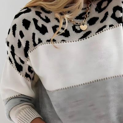 Cheyenne Afslappet trøje med leopardprint