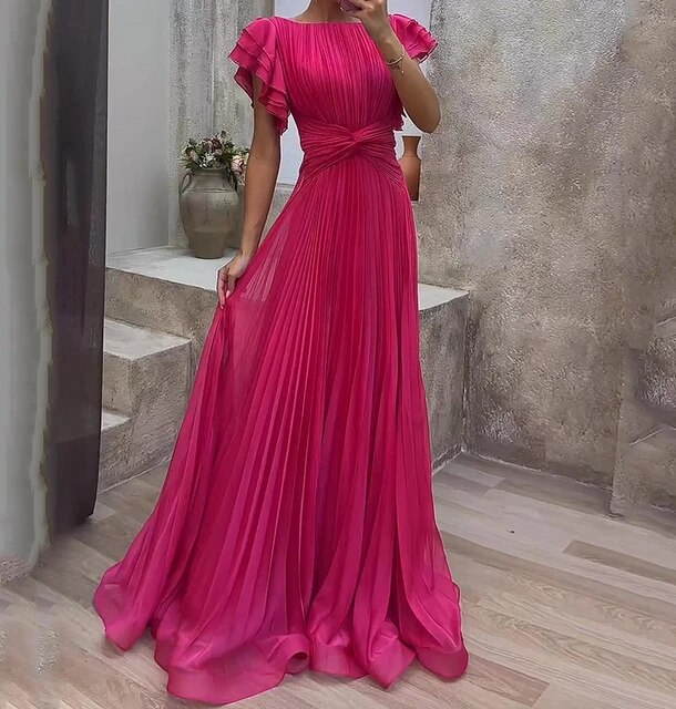 Liese Elegant og farverig aftenkjole