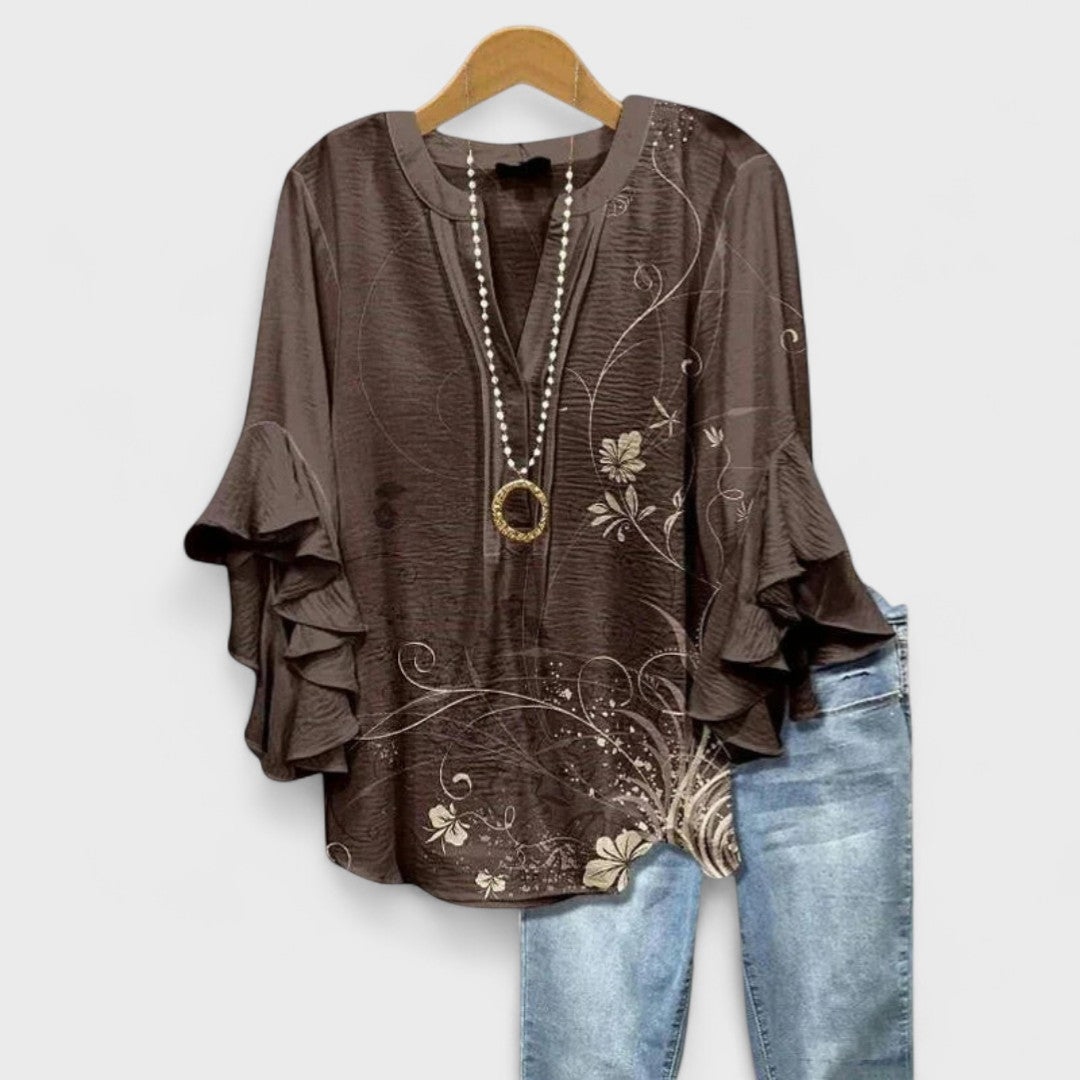 Isabella Bluse med elegante blomster