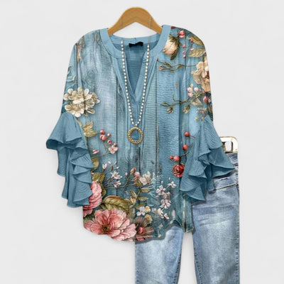Isabella Bluse med elegante blomster