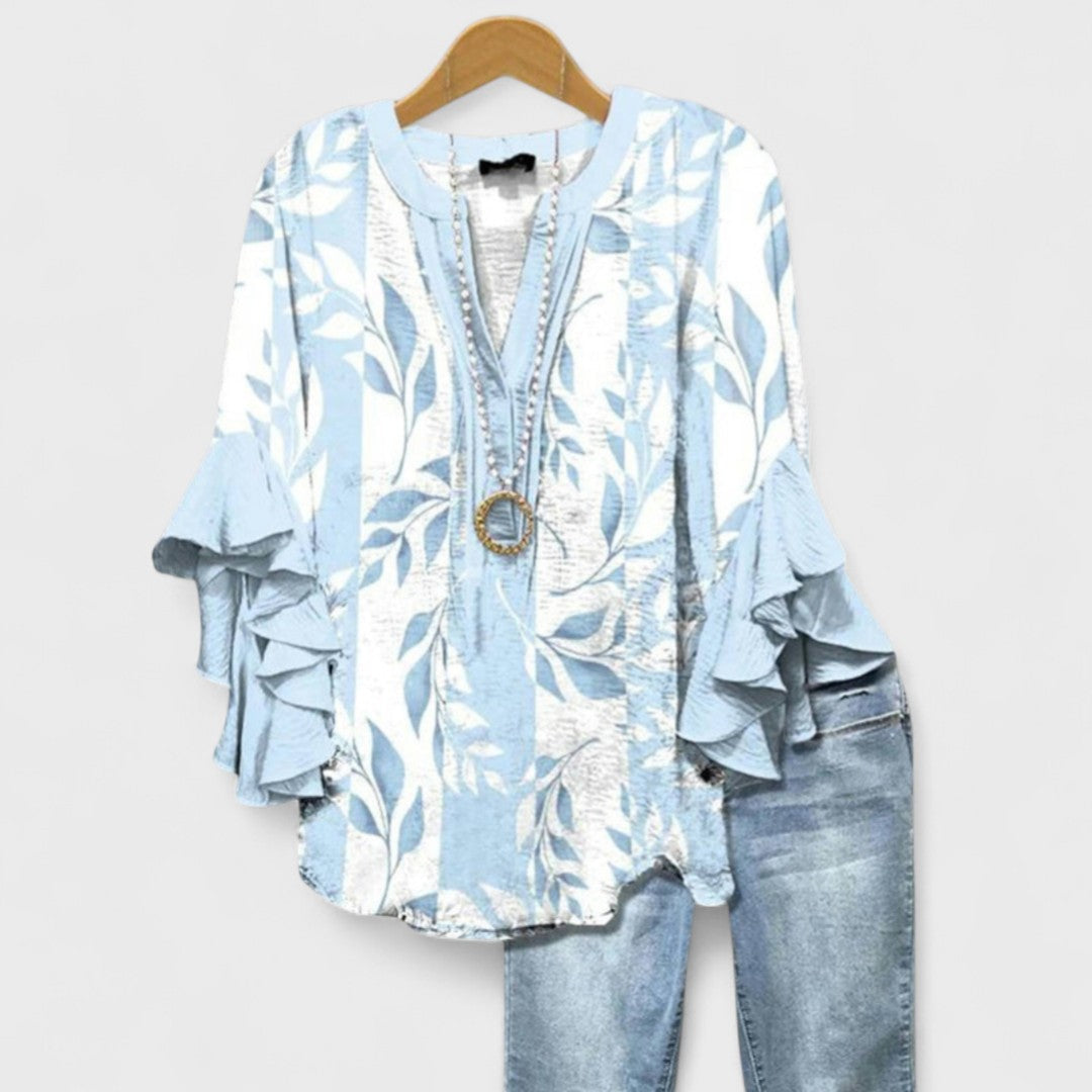 Isabella Bluse med elegante blomster
