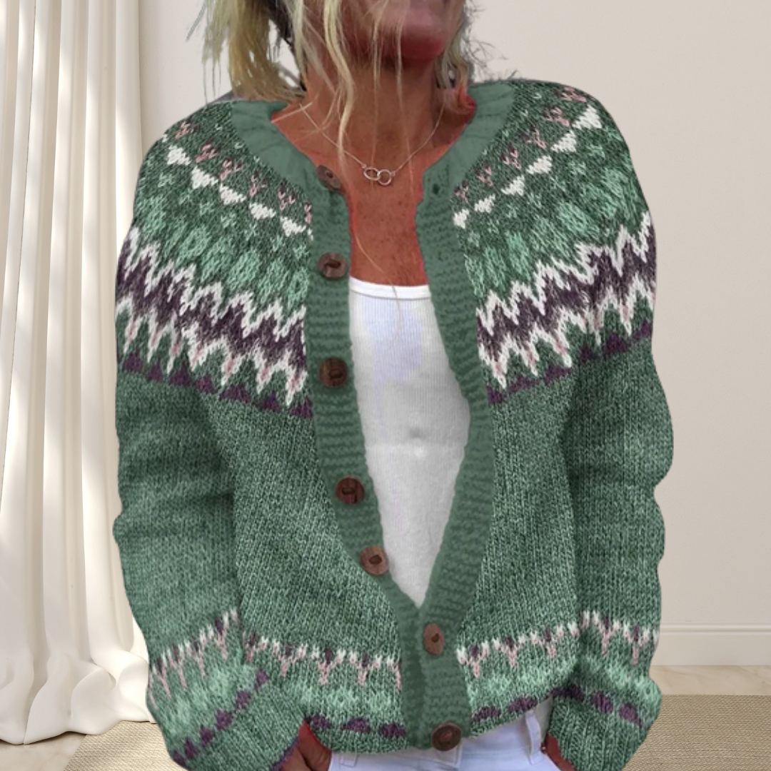 Lara Los strikket elegant vest med mønster