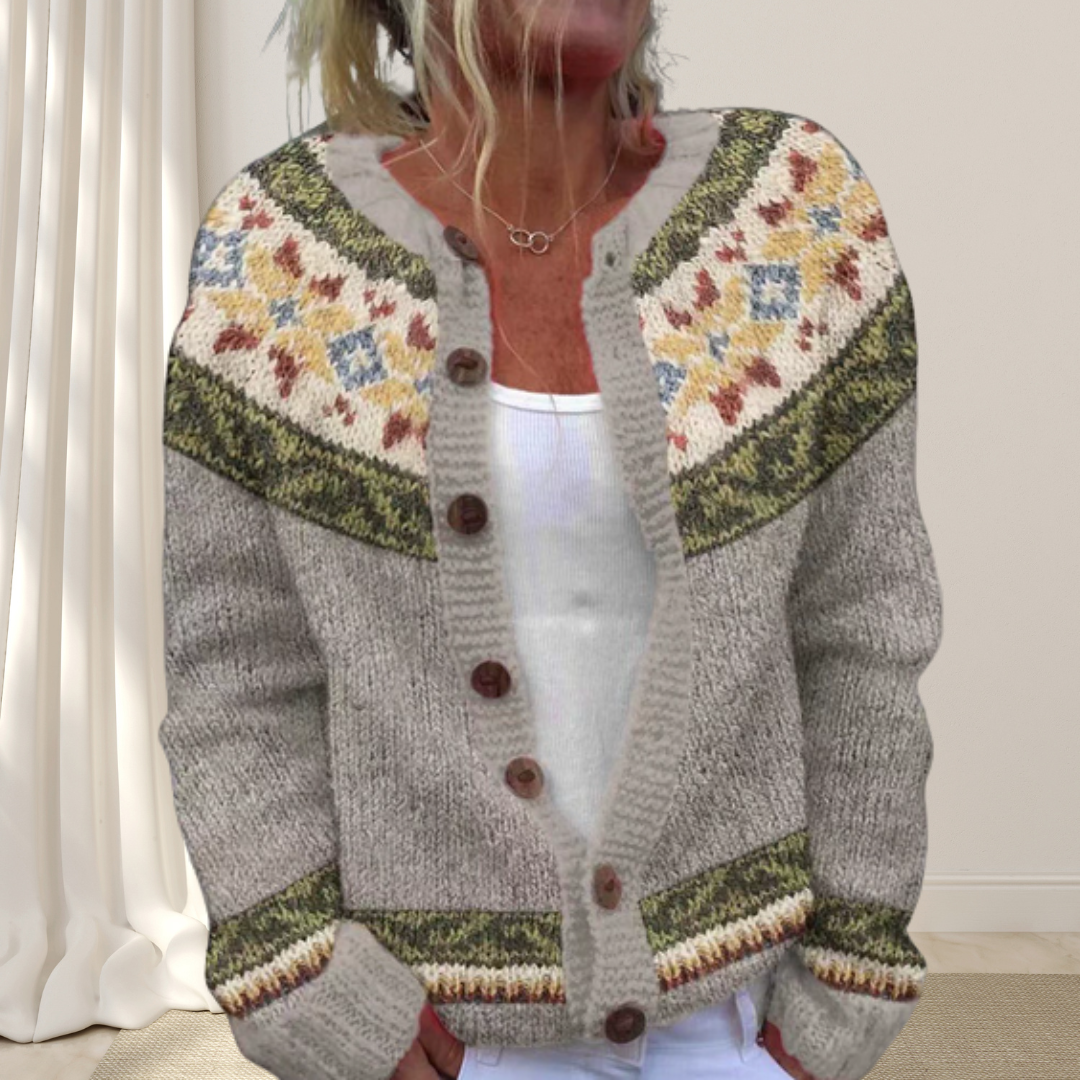 Lara Los strikket elegant vest med mønster