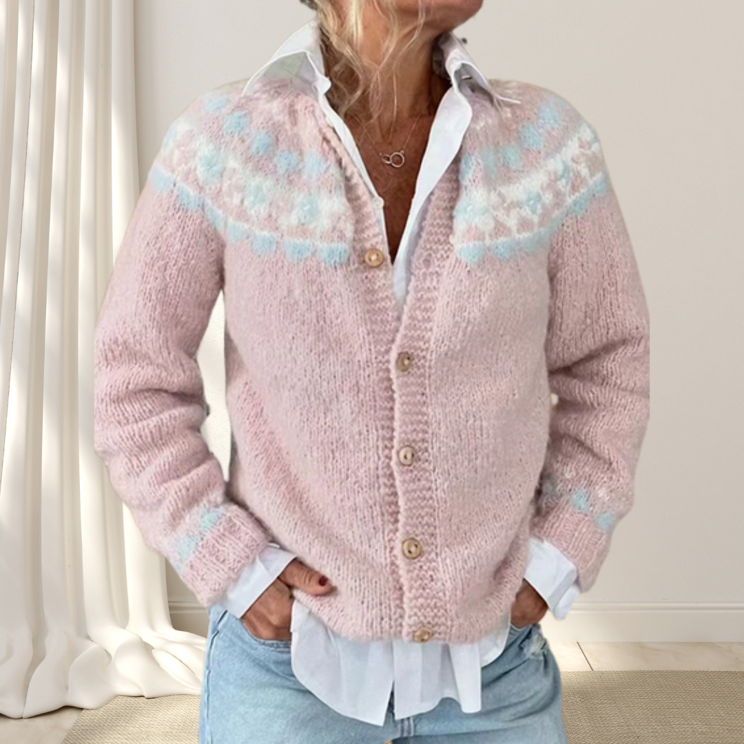 Lara Los strikket elegant vest med mønster