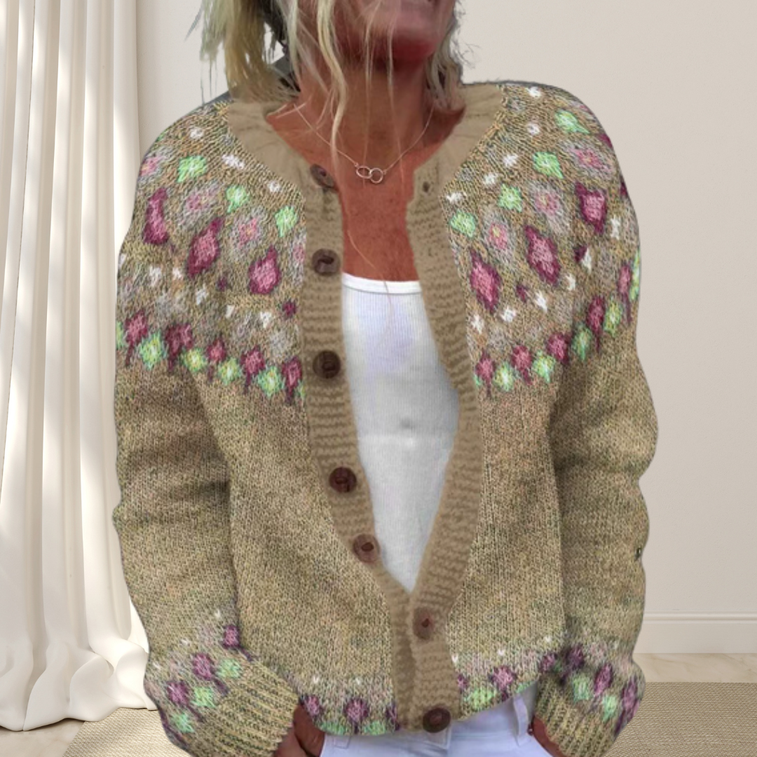 Lara Los strikket elegant vest med mønster