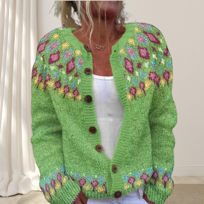 Lara Los strikket elegant vest med mønster