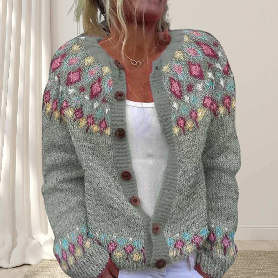 Lara Los strikket elegant vest med mønster