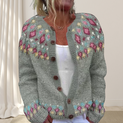 Lara Los strikket elegant vest med mønster