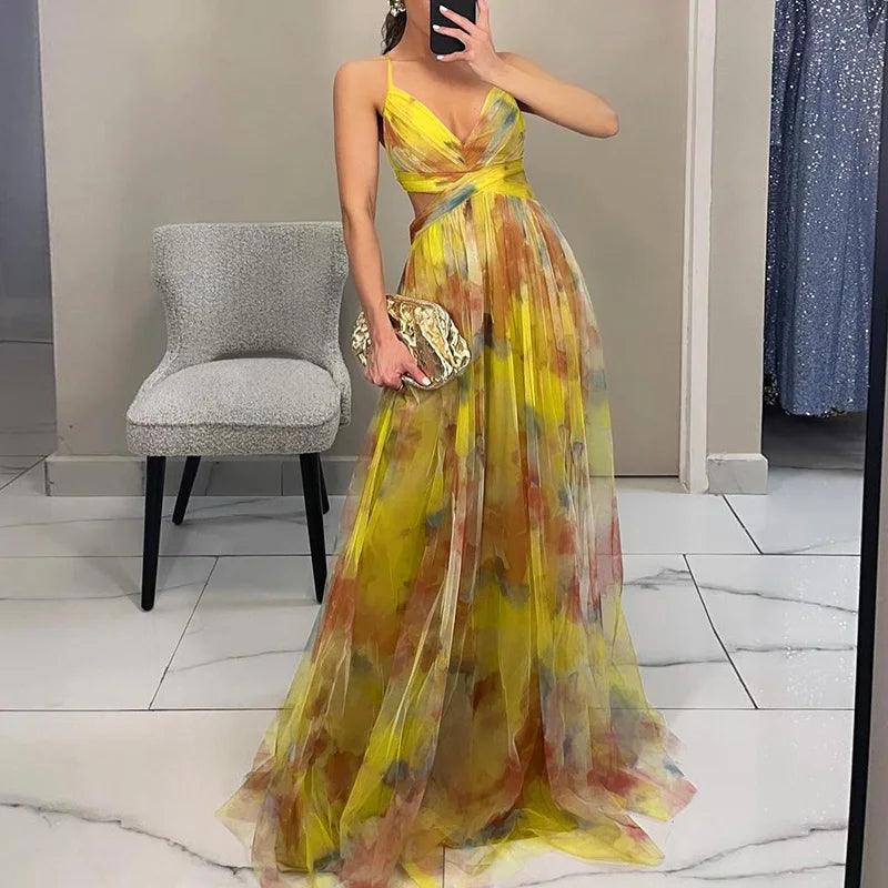 Giselle Charmerende maxi-kjole med blomsterprint