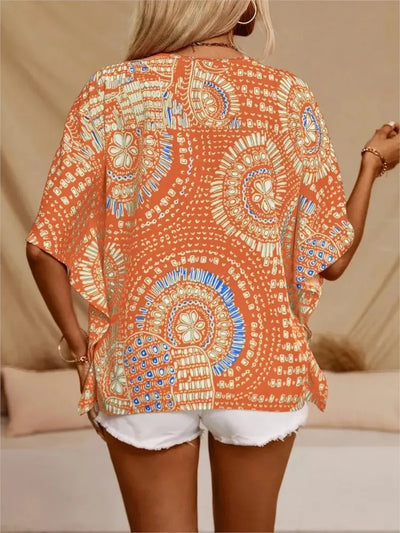 Ellaine Boho blouse med levende print