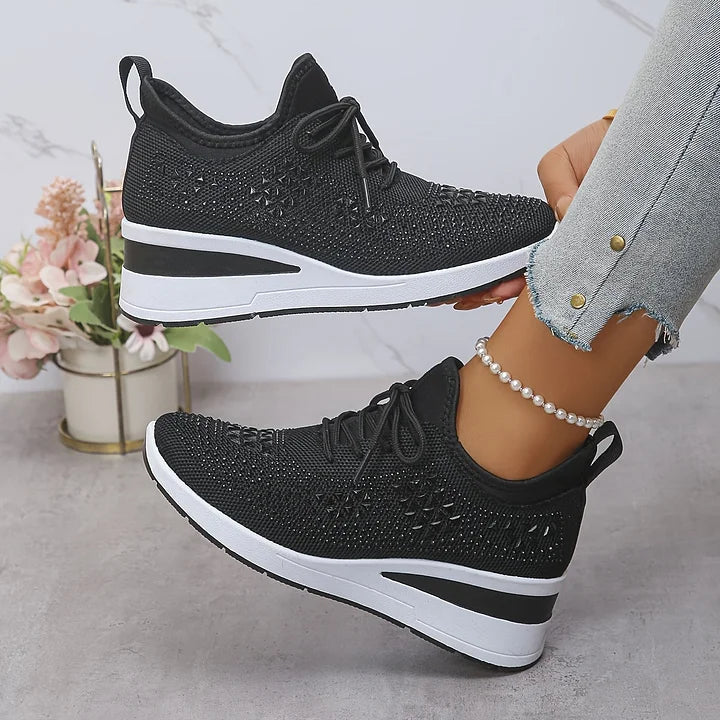Giselle Ortopædiske sneakers med glitrende rhinsten