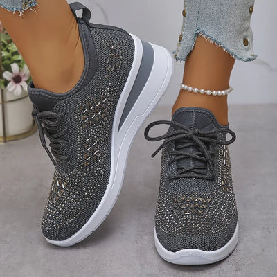 Giselle Ortopædiske sneakers med glitrende rhinsten