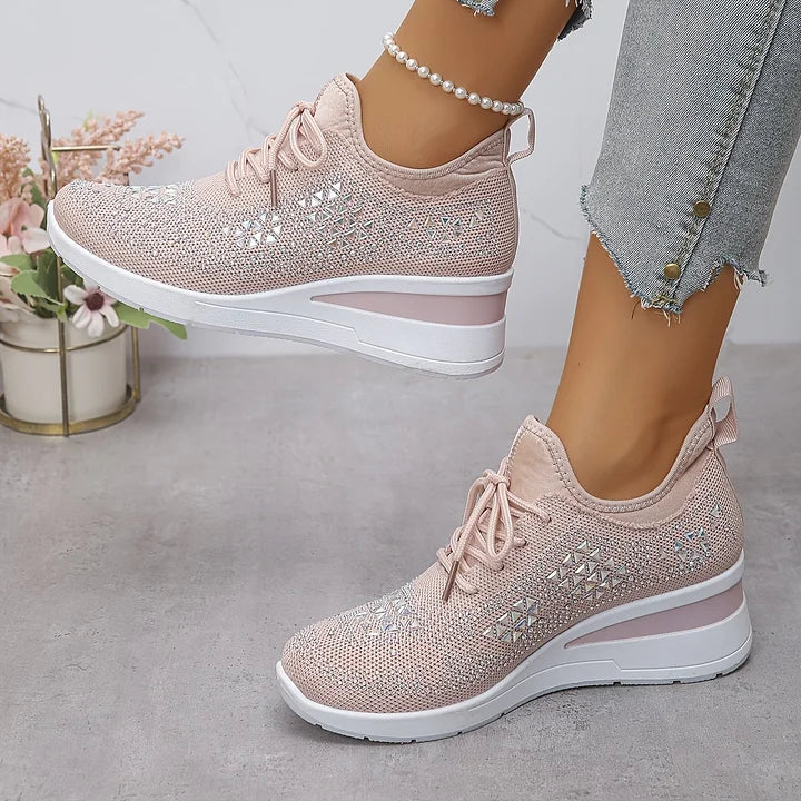 Giselle Ortopædiske sneakers med glitrende rhinsten