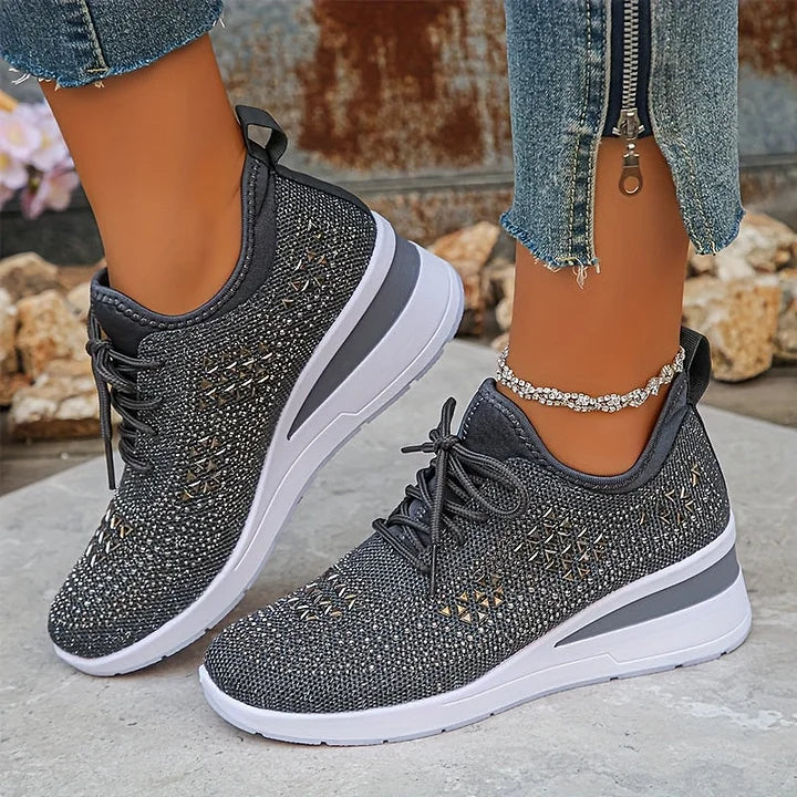 Giselle Ortopædiske sneakers med glitrende rhinsten