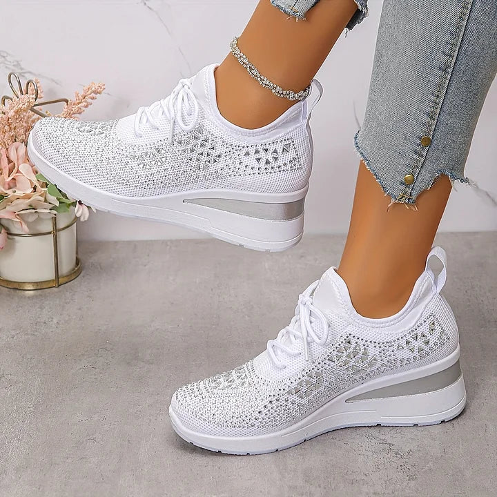 Giselle Ortopædiske sneakers med glitrende rhinsten