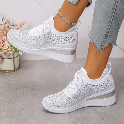 Giselle Ortopædiske sneakers med glitrende rhinsten