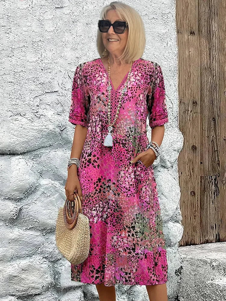 Lina Let kjole med V-udskæring