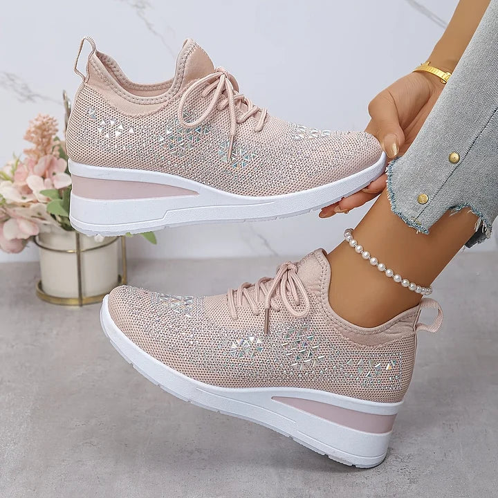 Giselle Ortopædiske sneakers med glitrende rhinsten