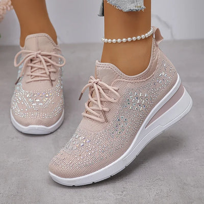 Giselle Ortopædiske sneakers med glitrende rhinsten