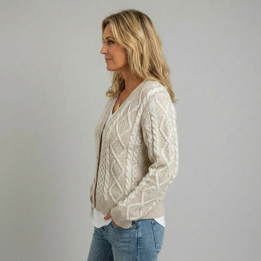 Alma | Cardigan med blomsterbladstråd