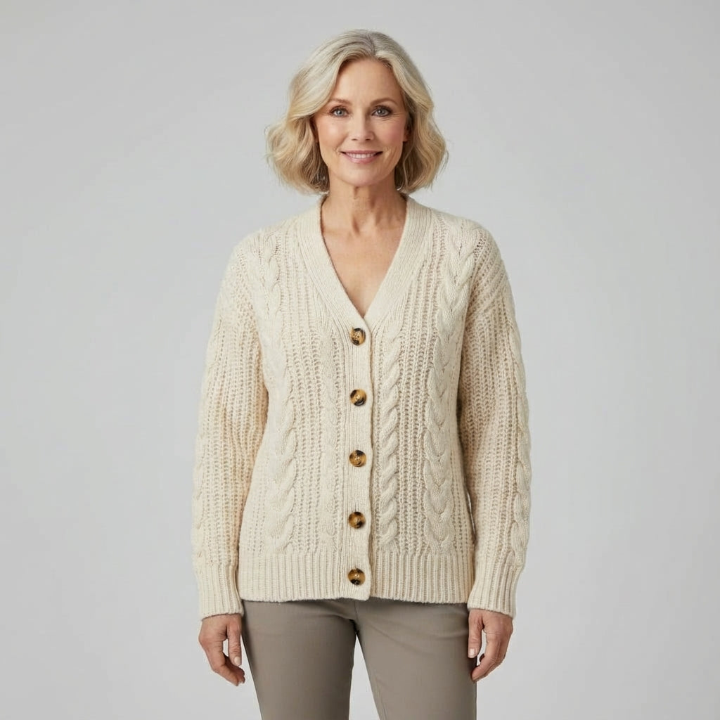 Adele | Blød cardigan med hjerteknapper