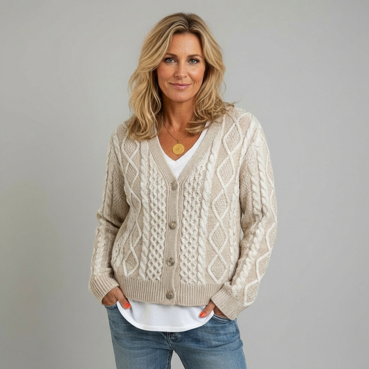 Alma | Cardigan med blomsterbladstråd